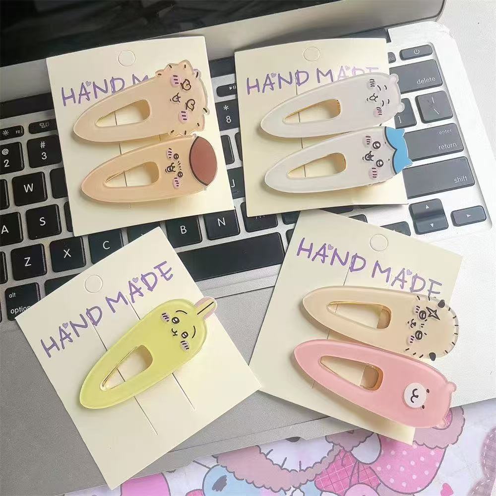 Hair Bundles - Kawaii Chiikawas Charakter-Haarspangen, niedliche Cartoon-Acryl-Entenschnabel-Clips, lustige