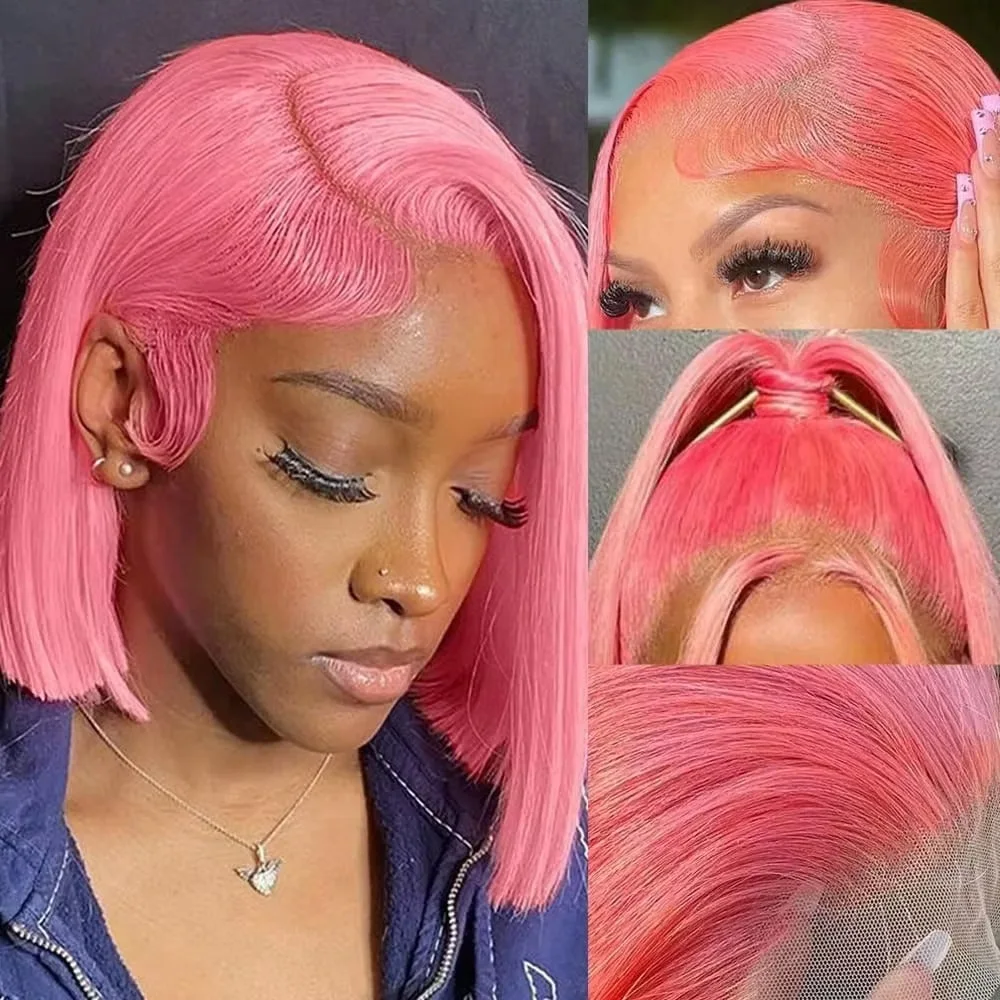 10-Zoll-Bob-Perücke in Pink, a – Pre Parted 13X4 Lace Front Bob Wig Bewertung und Preis